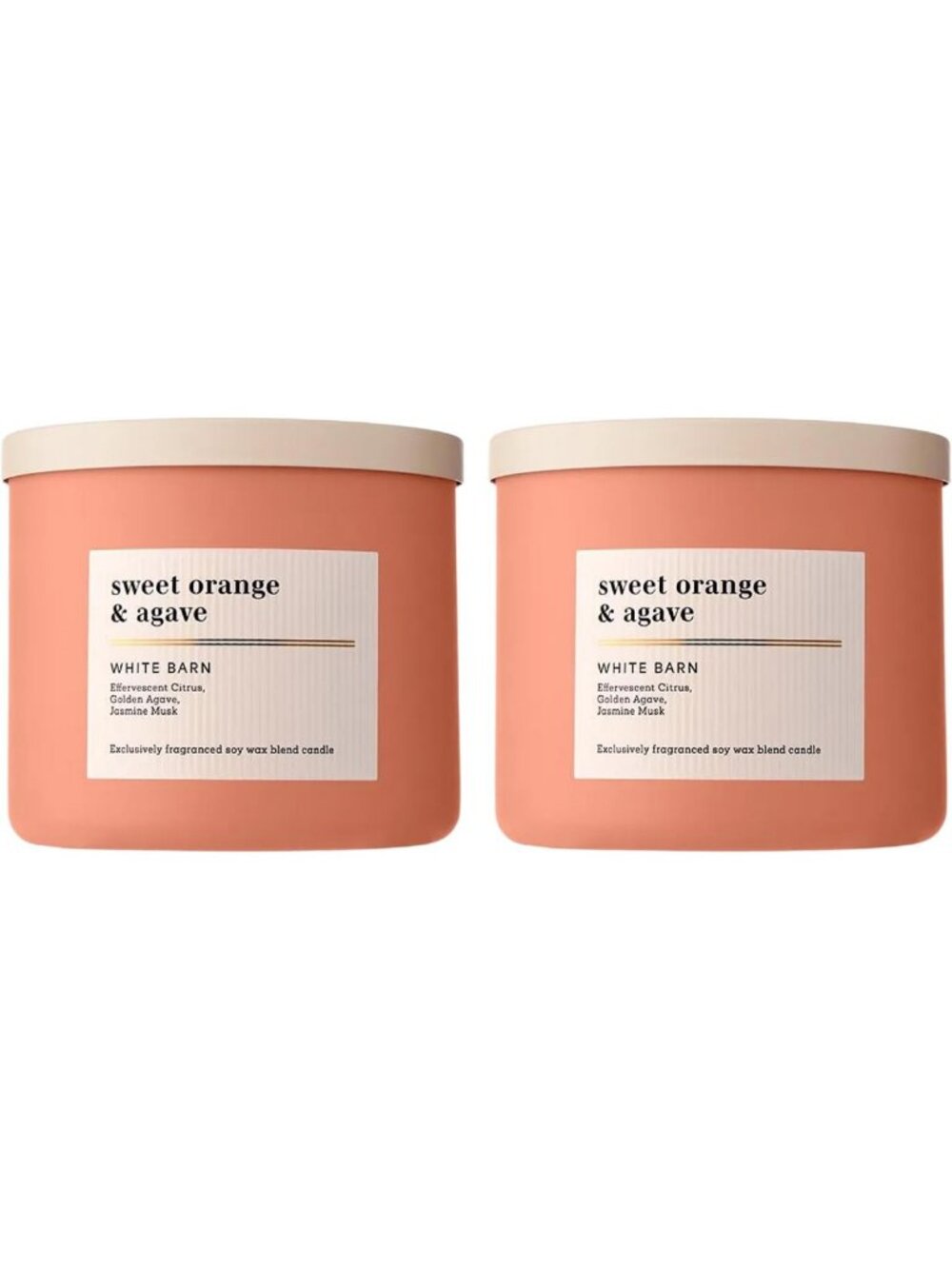 Sweet Orange & Agave 3-Wick Candles, 14.5 oz, Set of 2 - Aromatic Home Decor